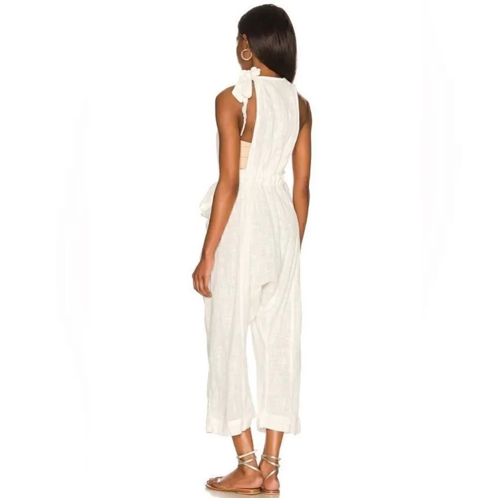 Free People NWT Henriette One Piece Jumpsuit Ivory Small